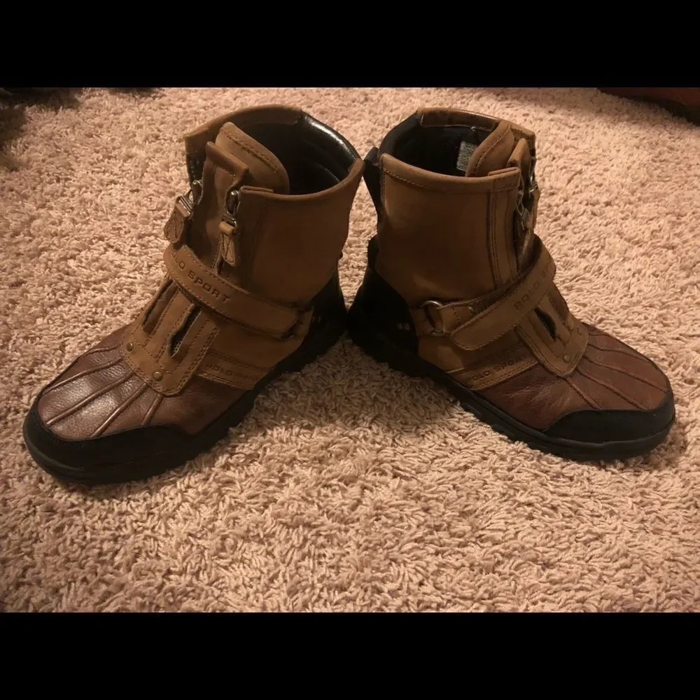 Polo sport conquest hi tops boots sz 4.5